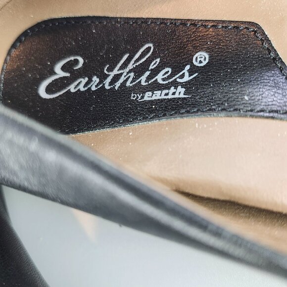 Earthies Earth Black Leather Shoes Size 8B - Picture 6 of 9